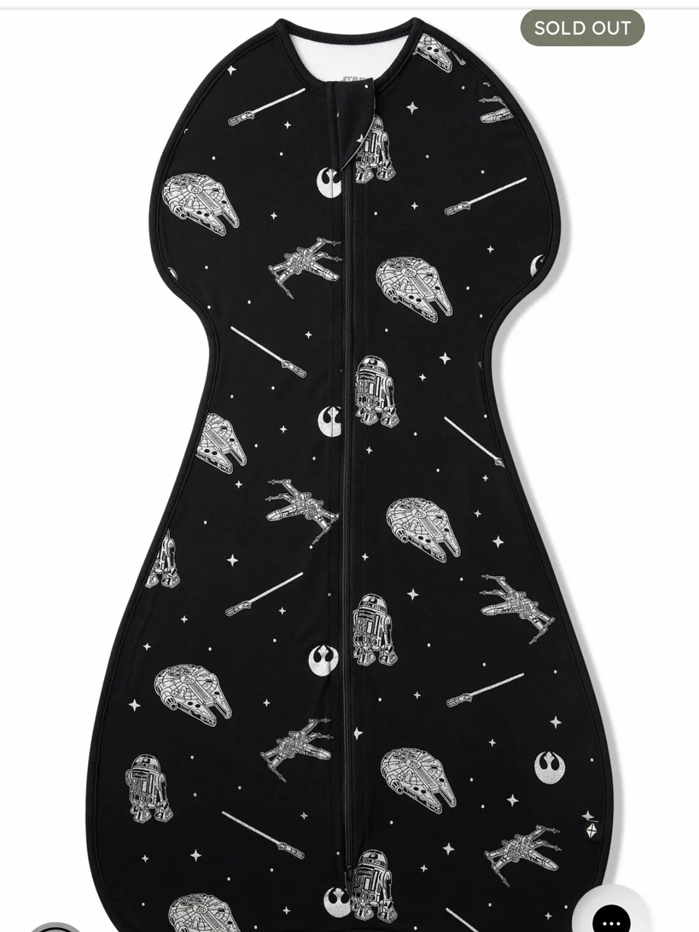 Kyte BABY Black Star Wars™ Sleep Sack with Galactic Print. Newborn Size